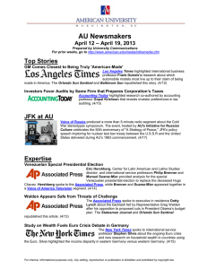 AU Newsmakers Top Stories – April 19, 2013 April 12