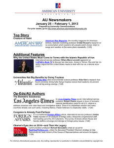 AU Newsmakers Top Story – February 1, 2013 January 25