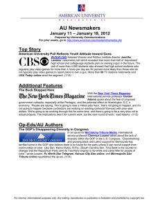 AU Newsmakers Top Story – January 18, 2012 January 11