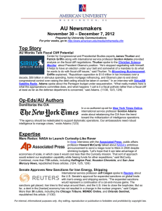 AU Newsmakers Top Story – December 7, 2012 November 30