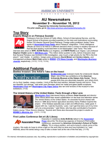AU Newsmakers Top Story – November 16, 2012 November 9