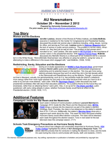 AU Newsmakers Top Story – November 2 2012 October 26