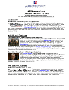 AU Newsmakers Top Story – October 12, 2012 October 5