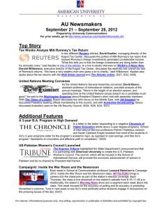AU Newsmakers Top Story – September 28, 2012 September 21