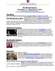 AU Newsmakers Top Story – September 21, 2012