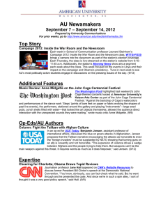 AU Newsmakers Top Story – September 14, 2012 September 7