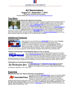 AU Newsmakers Top Story – September 7, 2012 August 31