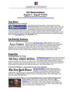 AU Newsmakers Top Story – August 10 2012 August 3