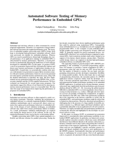 Automated Software Testing of Memory Performance in Embedded GPUs Sudipta Chattopadhyay Petru Eles