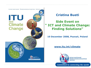 Cristina Bueti Side Event on “ ICT and Climate Change: Finding Solutions”