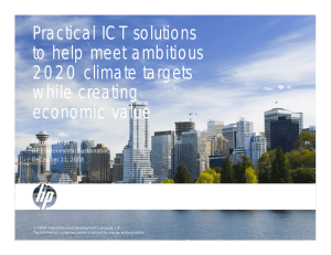 Practical ICT solutions to help meet ambitious 2020 climate targets while creating