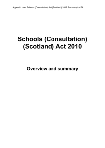 Schools (Consultation) (Scotland) Act 2010  Overview and summary
