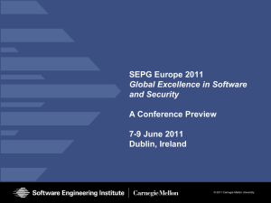 SEPG Europe 2011 A Conference Preview 7-9 June 2011 Dublin, Ireland