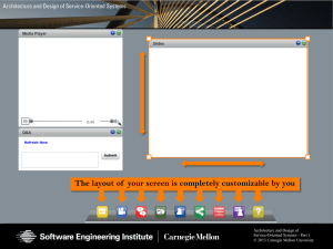 The layout of  your screen is completely customizable by you Architecture and Design of Service-Oriented Systems - Part 1