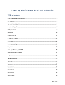Enhancing Mobile Device Security - Jose Morales Table of Contents