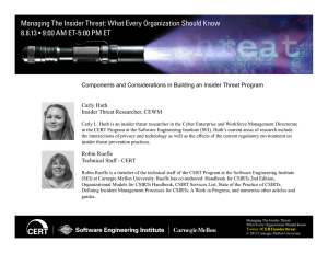 Components and Considerations in Building an Insider Threat Program  Carly Huth