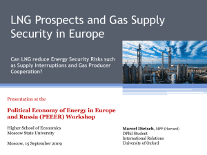 LNG Prospects and Gas Supply Security in Europe and Russia (PEEER) Workshop