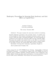 Bankruptcy Proceedings for Sovereign State Insolvency and their