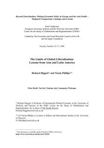 Beyond Liberalisation: Making Economic Policy in Europe and the Asia... - Regional Comparisons, Linkages and Lessons