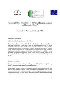 Transcript of the Roundtable of the &#34;World Capital Markets