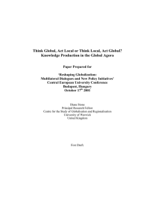 Think Global, Act Local or Think Local, Act Global?