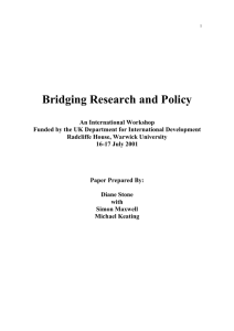 Bridging Research and Policy
