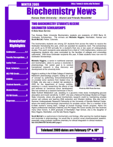 Biochemistry News  Newsletter WINTER 2009