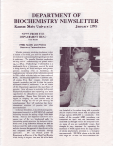 DEPARTMENT  OF BIOCHEMISTRY NEWSLETTER Kansas State University January 1995