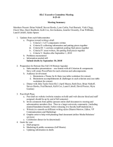 HLC Executive Committee 8-25-10 Meeting Summary