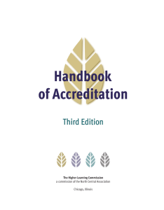 Handbook of Accreditation Third Edition The Higher Learning Commission