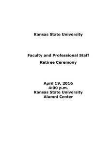 Kansas State University  Faculty and Professional Staff Retiree Ceremony