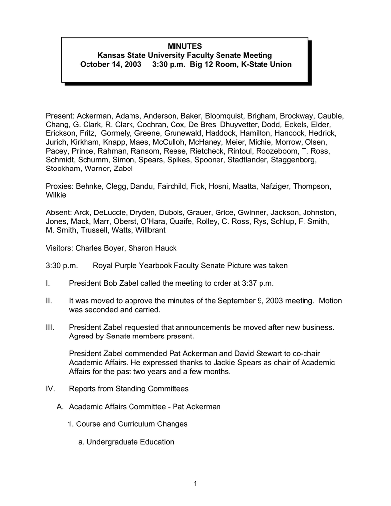 minutes-kansas-state-university-faculty-senate-meeting