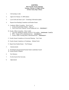 AGENDA  KSU Faculty Senate Meeting