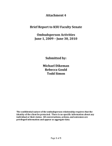 Attachment 4    Brief Report to KSU Faculty Senate  Ombudsperson Activities 