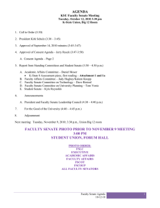 AGENDA  KSU Faculty Senate Meeting