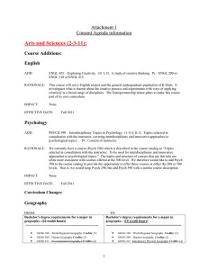 Arts and Sciences (2-3-11): Attachment 1 Consent Agenda information Course Additions: