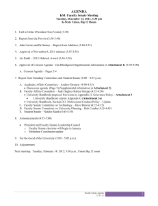 AGENDA KSU Faculty Senate Meeting