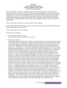 MINUTES KSU Faculty Senate Meeting Tuesday, December 13, 2011, 3:30 pm