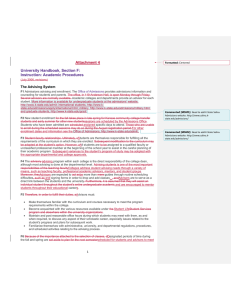 Attachment 4 University Handbook, Section F: Instruction: Academic Procedures The Advising System