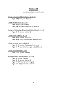 Attachment 2  College of Business Administration (2‐10‐14)  Pages 2‐4 (curriculum change)   