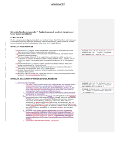 University Handbook, Appendix F: Academic conduct, academic honesty, and CONSTITUTION