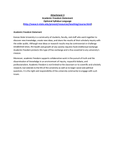 Attachment 3  Academic Freedom Statement  Optional Syllabus Language  (