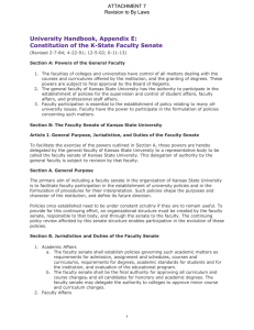 University Handbook, Appendix E: Constitution of the K-State Faculty Senate ATTACHMENT 7