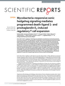 Mycobacteria-responsive sonic hedgehog signaling mediates programmed death-ligand 1- and prostaglandin E
