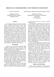 HIGH-LEVEL AND HIERARCHICAL TEST SEQUENCE GENERATION