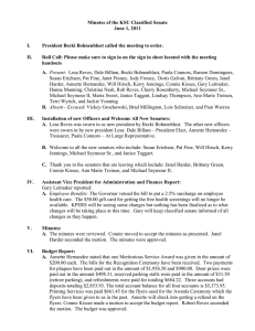 Minutes of the KSU Classified Senate June 1, 2011  I.