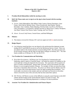 Minutes of the KSU Classified Senate March 2, 2011  I.