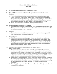 Minutes of the KSU Classified Senate July 7, 2010  I.