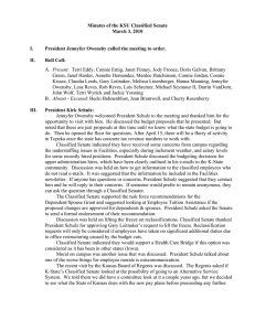 Minutes of the KSU Classified Senate March 3, 2010  I.