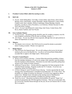 Minutes of the KSU Classified Senate January 6, 2010  I.